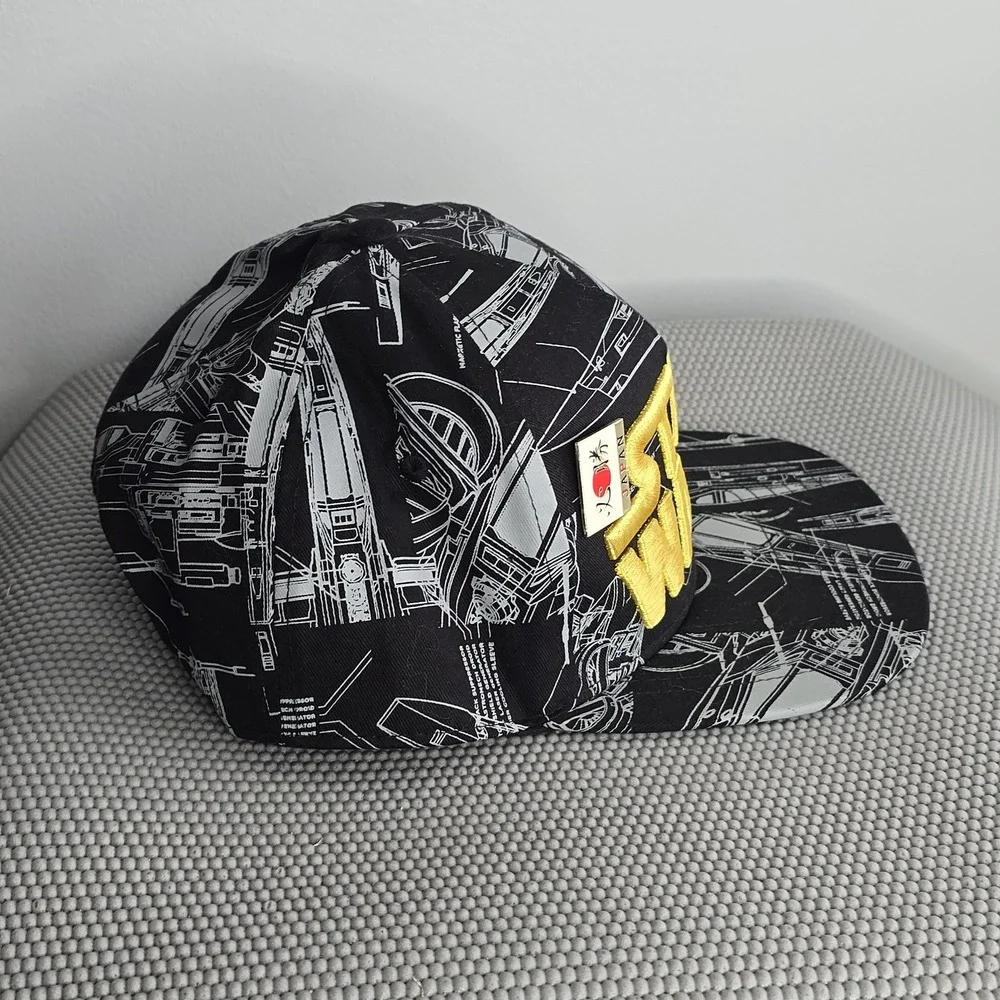 STAR WARS X-WING FIGHTER BLUEPRINT MENS SNAP‎ BACK HAT CAP EMBROIDERED